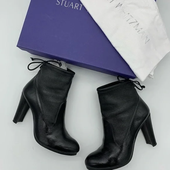Authentic Stuart Weitzman Mittens black leather ankle boots - Picture 3 of 10